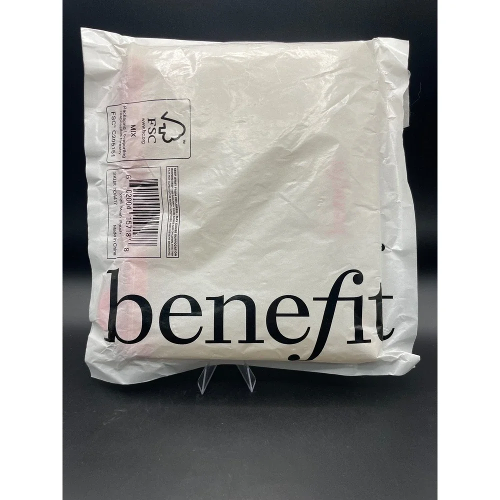 Benefit Cosmetics 2025 Mesh Pouch Cream Pink Makeup Bag New Sealed TOA417